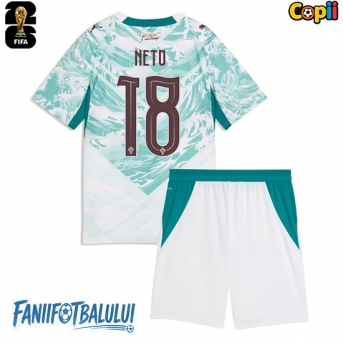 Portugalia Pedro Neto #18 Echipament de Fotbal Replică Mondial 2026 Copii Deplasare (+ Șorturi)